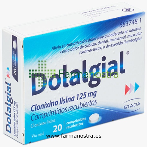 DOLALGIAL CLONIXINO LISINA 125 mg COMPRIMIDOS RECUBIERTOS , 20 comprimidos