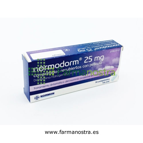 NORMODORM 25 MG COMPRIMIDOS RECUBIERTOS CON PELICULA , 14 comprimidos