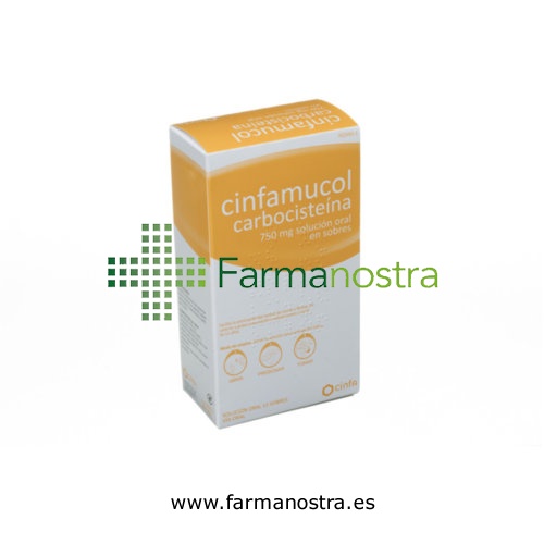 CINFAMUCOL CARBOCISTEINA  750 MG SOLUCION ORAL EN SOBRES , 12 sobres