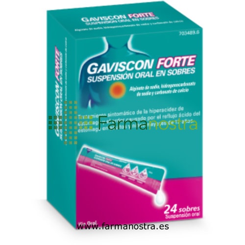 GAVISCON FORTE SUSPENSION ORAL EN SOBRES , 12 sobres