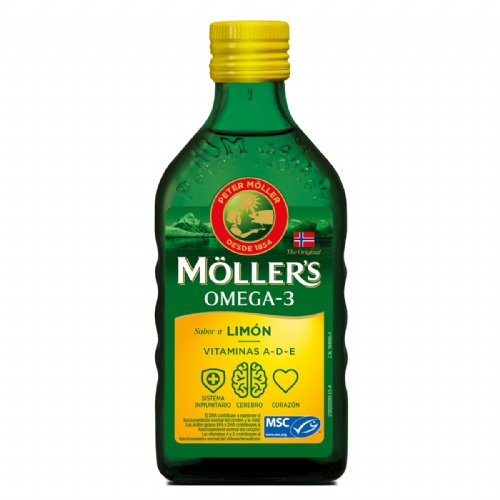 Aceite de higado de bacalao moller´s 1 envase 250 ml sabor limon - moller´s