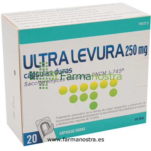 ULTRA-LEVURA 250 MG CAPSULAS DURAS , 20 cápsulas
