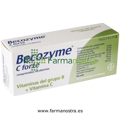 BECOZYME C FORTE COMPRIMIDOS RECUBIERTOS  , 30 comprimidos