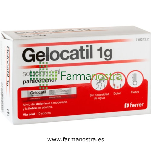 GELOCATIL 1 g SOLUCION ORAL,10 sobres