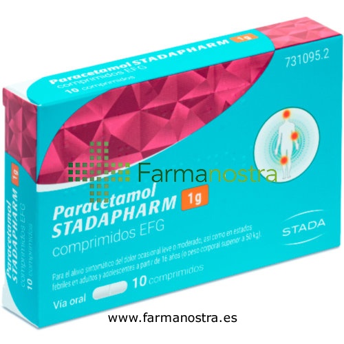 PARACETAMOL STADAPHARM 1 G COMPRIMIDOS EFG, 10 comprimidos