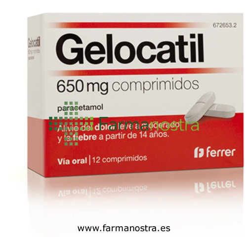 GELOCATIL 650 mg COMPRIMIDOS, 20 comprimidos