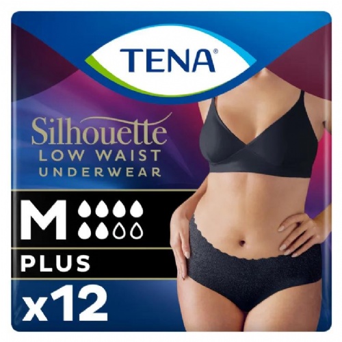 Absorbente incontinencia orina dia anatomico tena silhouette braga cintura baja negro 10 unidades ta