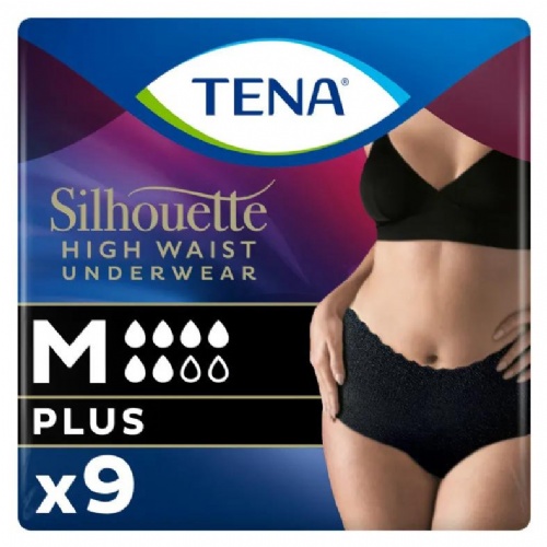 Absorbente incontinencia orina dia anatomico tena silhouette braga cintura alta negro 8 unidades tal