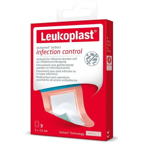 Aposito esteril adhesivo leukomed sorbact 3 unidades 7,2 x 5 cm - aposito esteril adhesivo