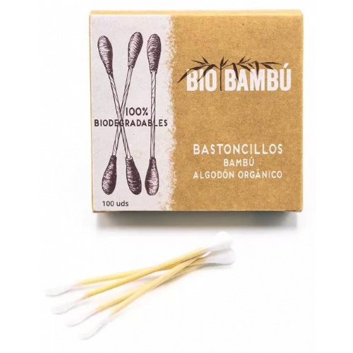 Bastoncillos de bambu y algodon ecologico 100 uds.