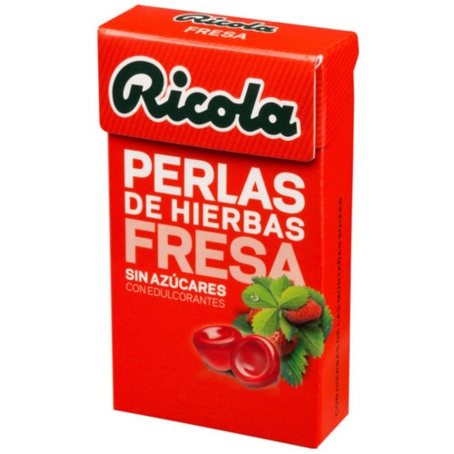 Ricola perlas sin azucar  1 envases 25 g sabor fresa