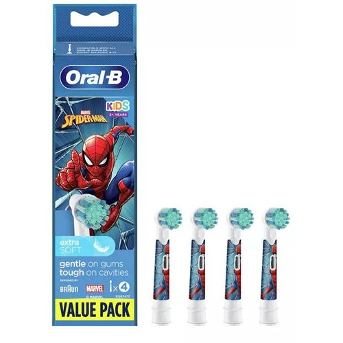 Cepillo dental electrico infantil recambios oral-b pro kids 3+ spiderman 4 recambios - oral-b pro ki