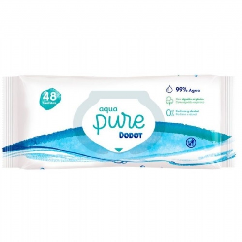 Dodot aqua pure toallitas humedas para bebes  48 unidades plastic free