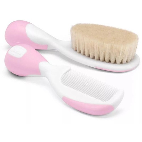 Cepillo y peine infantil chicco pelo natural rosa - chicco pelo natural