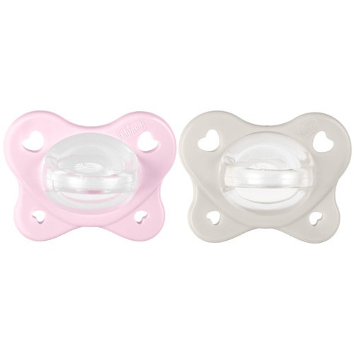 Chupete silicona chicco physioforma dual soft 2 - 6 meses 2 unidades color rosa
