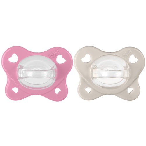 Chupete silicona chicco physioforma dual soft 6 - 16 meses 2 unidades color rosa