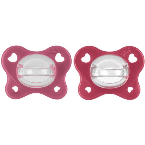 Chupete silicona chicco physioforma dual soft 16 - 36 meses 2 unidades color rosa