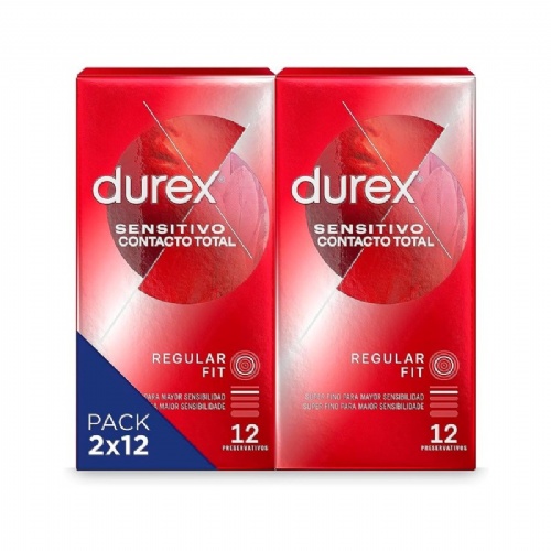 Durex sensitivo contacto total preservativos 12 preservativos 2 cajas - preservativos