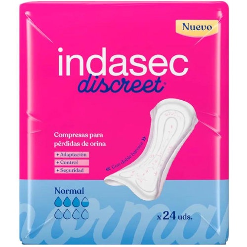 Compresa perdidas leves indasec dermoseda normal bolsa 24 compresas - indasec dermoseda