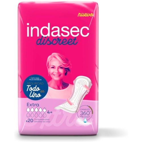 Compresa perdidas leves indasec discreet extra b20 20 unidades promo indabox - indasec discreet
