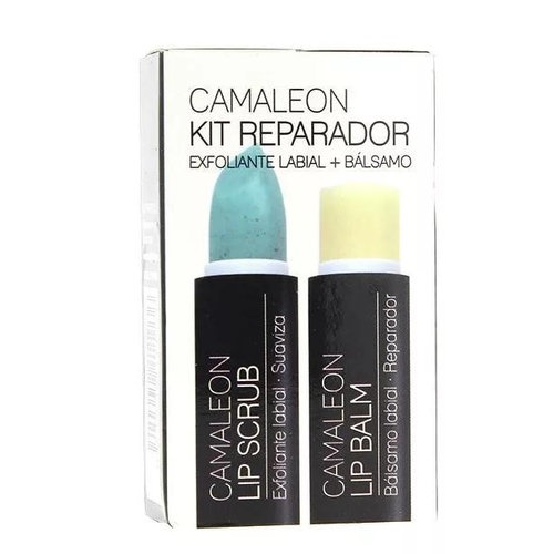 Camaleon cosmetics kit reparador labial+exfoliante melon.