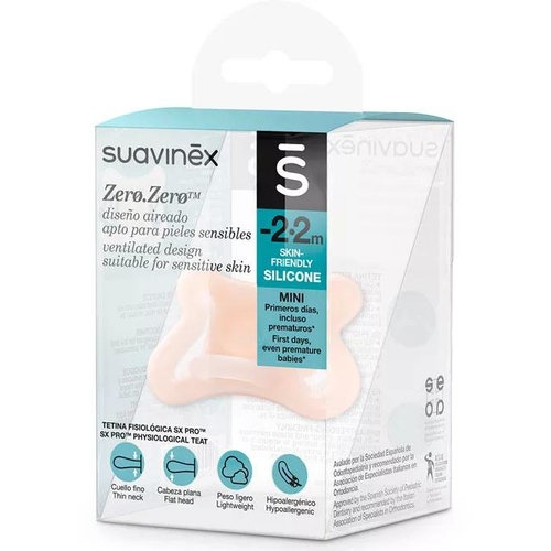 Chupete silicona fisiologico suavinex sx pro zero-zero -2 - 2 meses 1 unidad - suavinex sx pro zero-