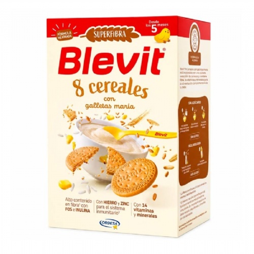 Blevit 8 cereales con galleta maria  1 envase 500 g