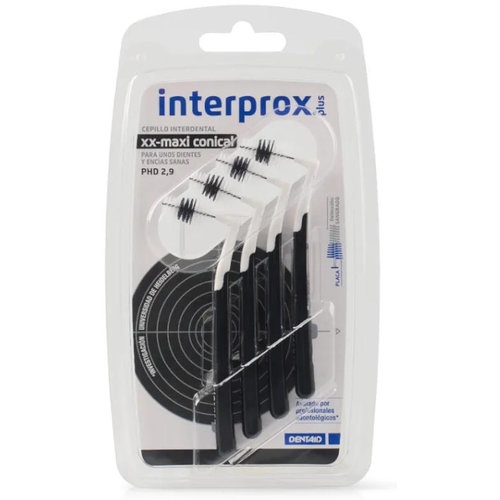 Cepillo interdental interprox 2 g xx- plus maxi angu negro 2,9 4 u
