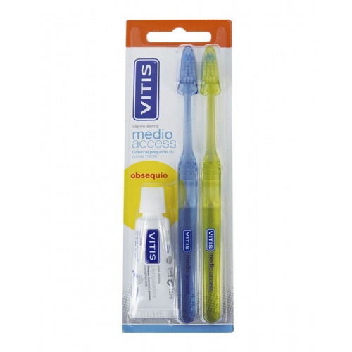 Cepillo dental adulto vitis access medio blister 2 unidades - vitis access