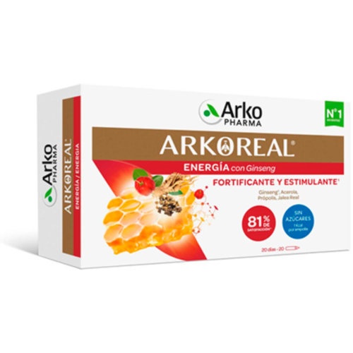 Arkoreal jalea real ginseng sin azucar  20 ampollas 15 ml