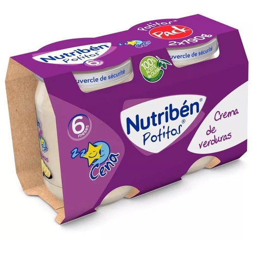 Nutriben cena crema de verduras (2 potitos 190 g)