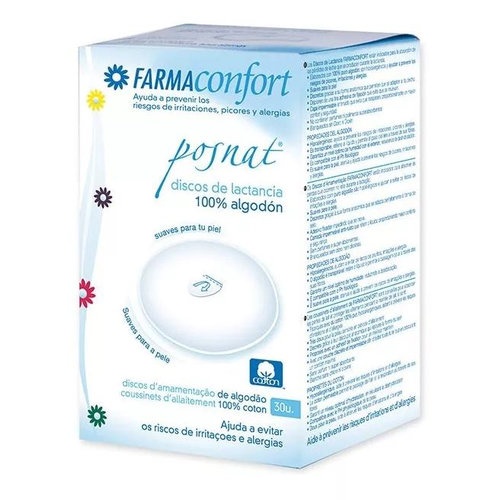 Discos absorbentes lactancia farmaconfort 100% algodon 30 discos - farmaconfort 100% algodon