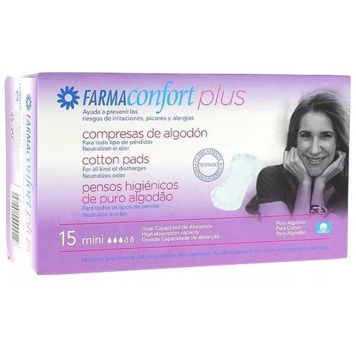 Compresas de algodon farmaconfort plus mini 15 compresas - farmaconfort plus