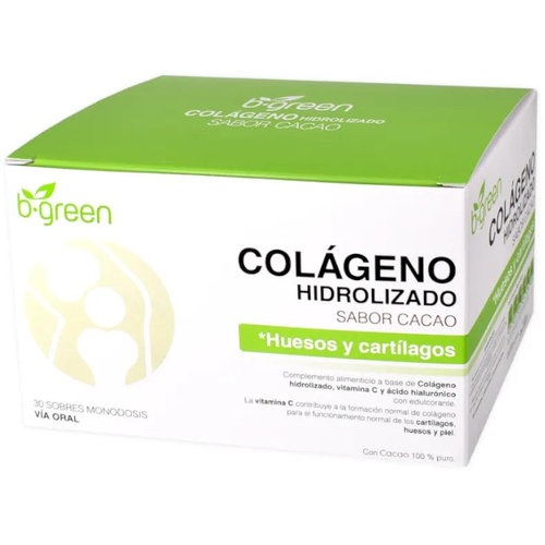 B.green colageno hidrolizado  30 sobres sabor cacao