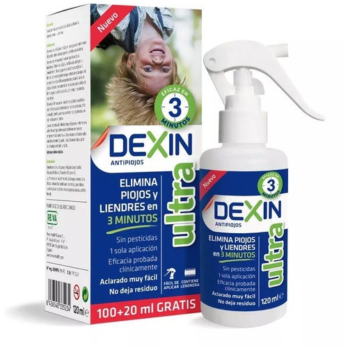 Dexin ultra anti piojos 3 min 100ml+20 gratis