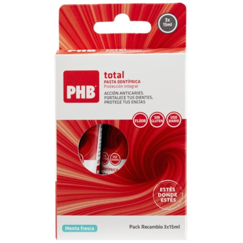 phb pack total pasta dental recambio (15 ml 3 u)