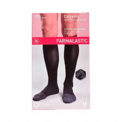 Calcetin alta transpirabilidad (a-d) compresion normal farmalastic 2 unidades talla mediana color ne