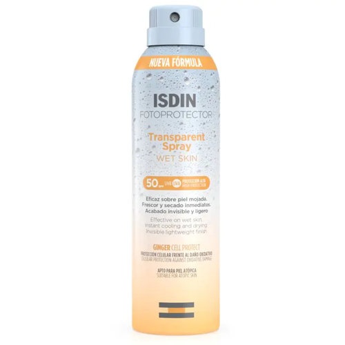 Isdin fotoprotector transparent spray wet skin spf 50  1 envase 250 ml