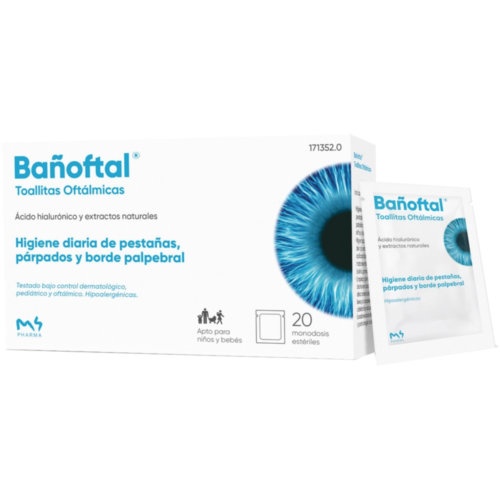 bañoftal toallita ocular esteril (20 toallitas)