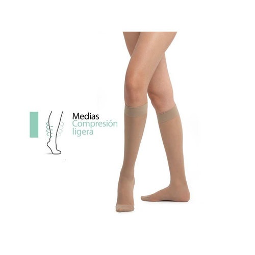 Media corta (a-d) compresion ligera 70 den - viadol (2 unidades talla mediana iii m color beige)