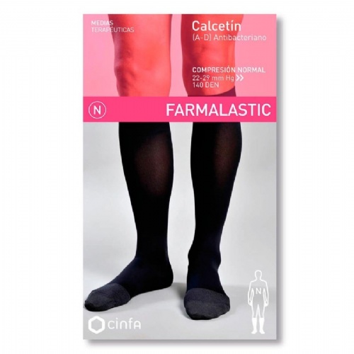 Calcetin (a-d) compresion normal farmalastic 2 unidades talla pequeña color negro - farmalastic
