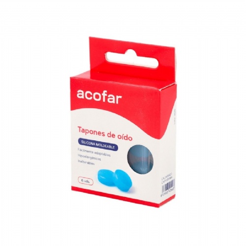 ACOFARMA tapones oidos silicona moldeable (6 u)