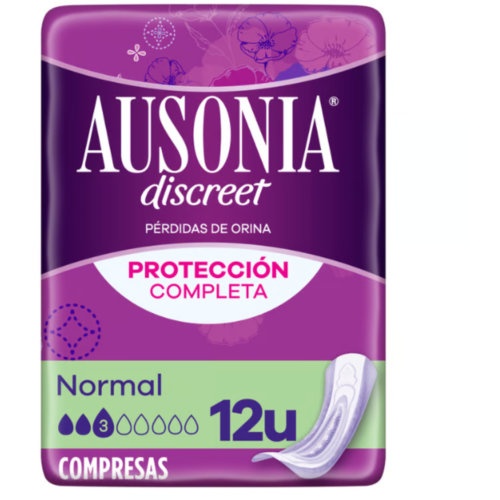 Absorbente incontinencia orina muy ligera ausonia discreet normal 14 unidades