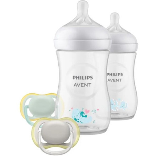 Biberon anti-colic philips avent natural response giftset + 1 mes 2 unidades 260 ml decorado + 2 chu