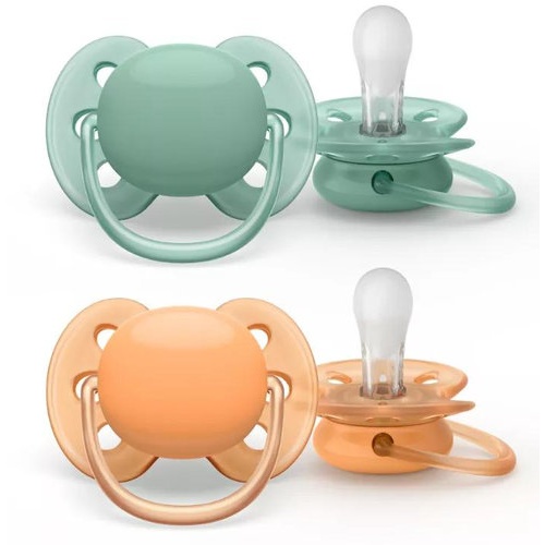 Chupete silicona philips avent ultra soft 0 - 6 meses 2 unidades neutro - philips avent ultra soft