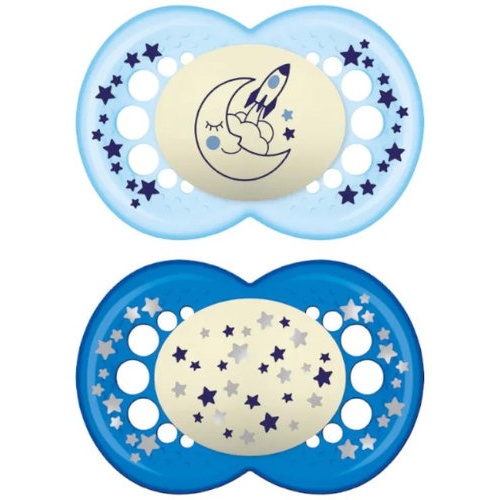 Chupete silicona fisiologico mam original night + 6 meses a pack doble - mam original night