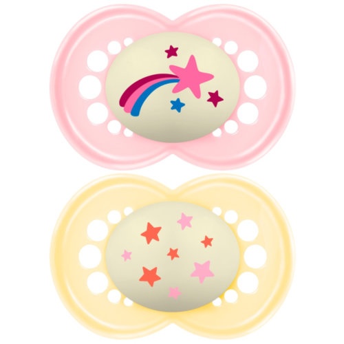 Chupete silicona fisiologico mam original night + 16 meses r pack doble - mam original night