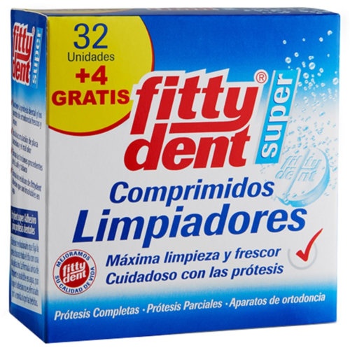 Fittydent super comp limpieza protesis dental 32+4gratis