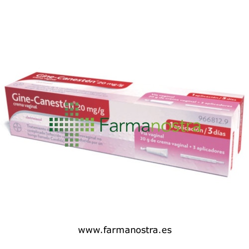 GINE-CANESTEN 20 mg/g CREMA VAGINAL , 1 tubo de 20 g