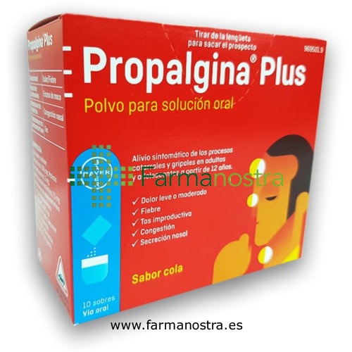 PROPALGINA PLUS POLVO PARA SOLUCIÓN ORAL, 10 sobres